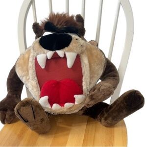 Vintage 1995 Looney Tunes Taz Stuffed Animal Plush Tasmanian Devil Large